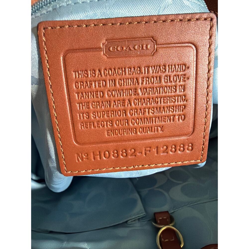 Coach Legacy Gigi Tote Shoulder Bag Whiskey leather brass turnlock pocket F12888 - Picture 8 of 11